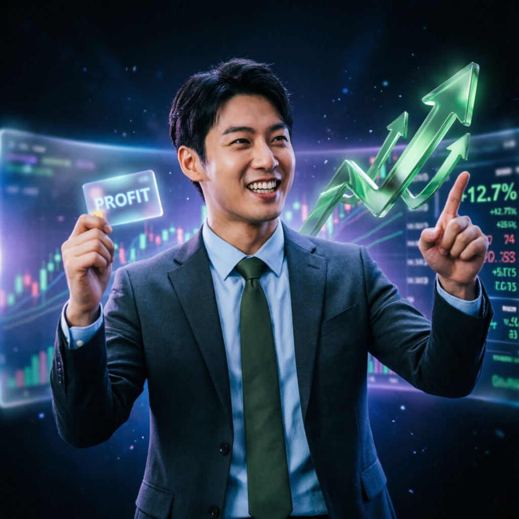 Professional trader celebrating successful prop firm challenge passing