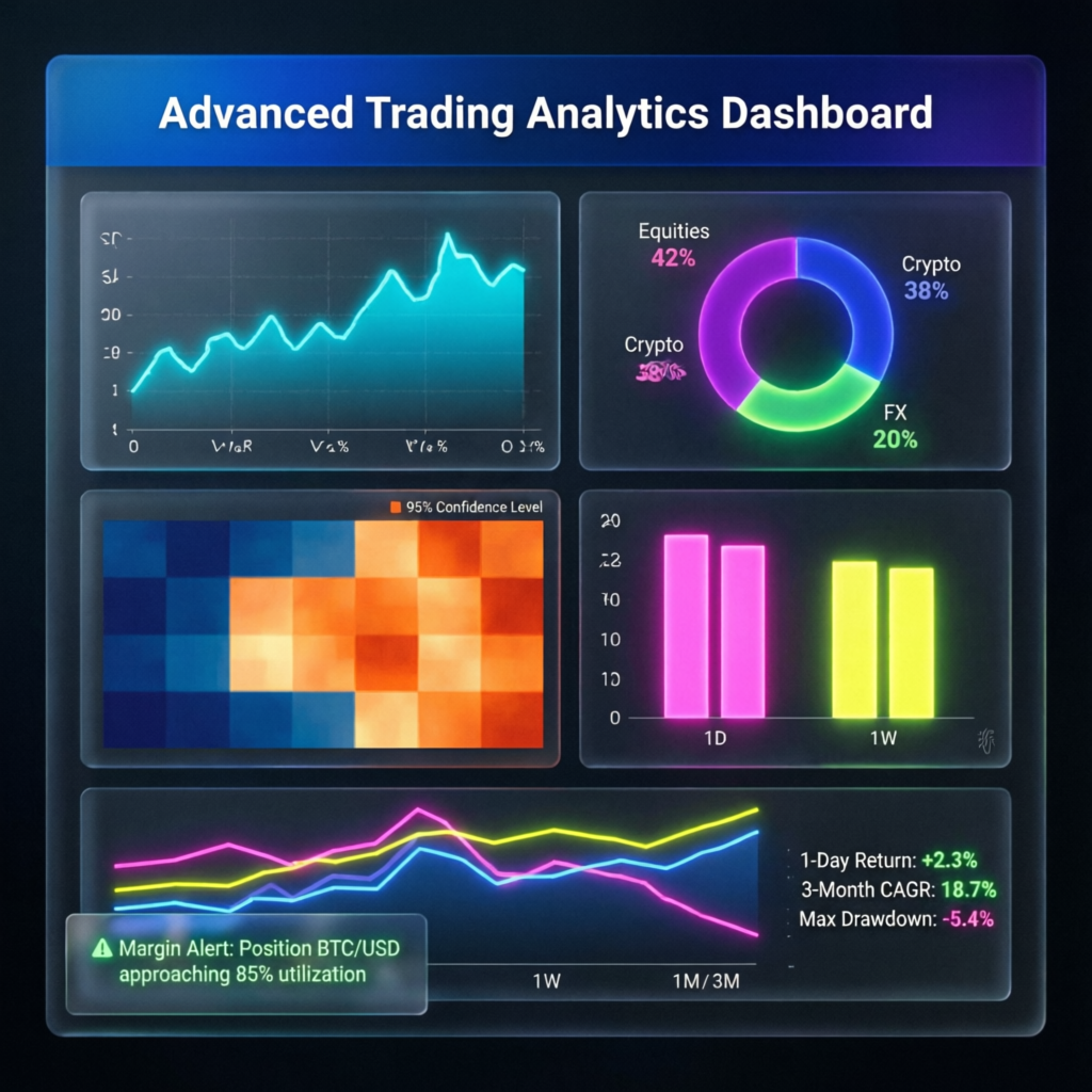 Advanced trading analytics dashboard for funded account management