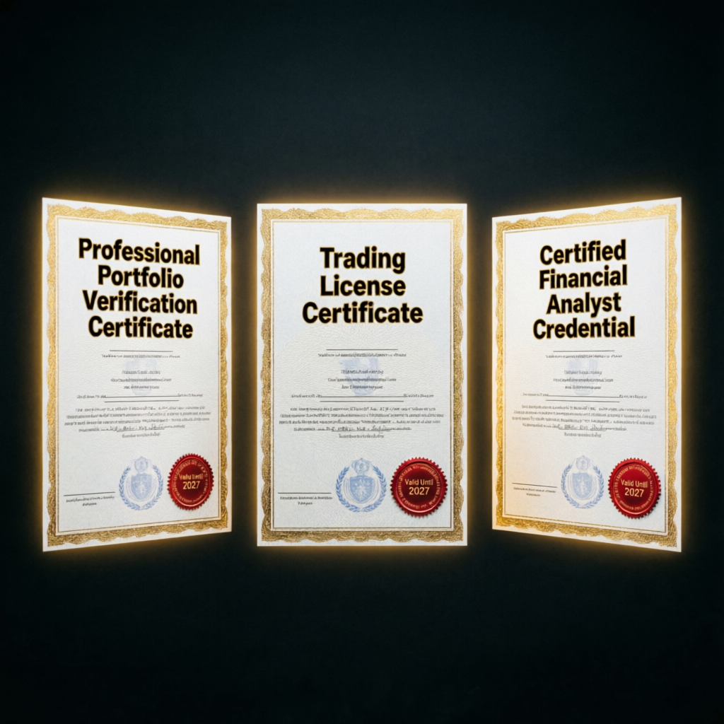 Professional portfolio verification certificates