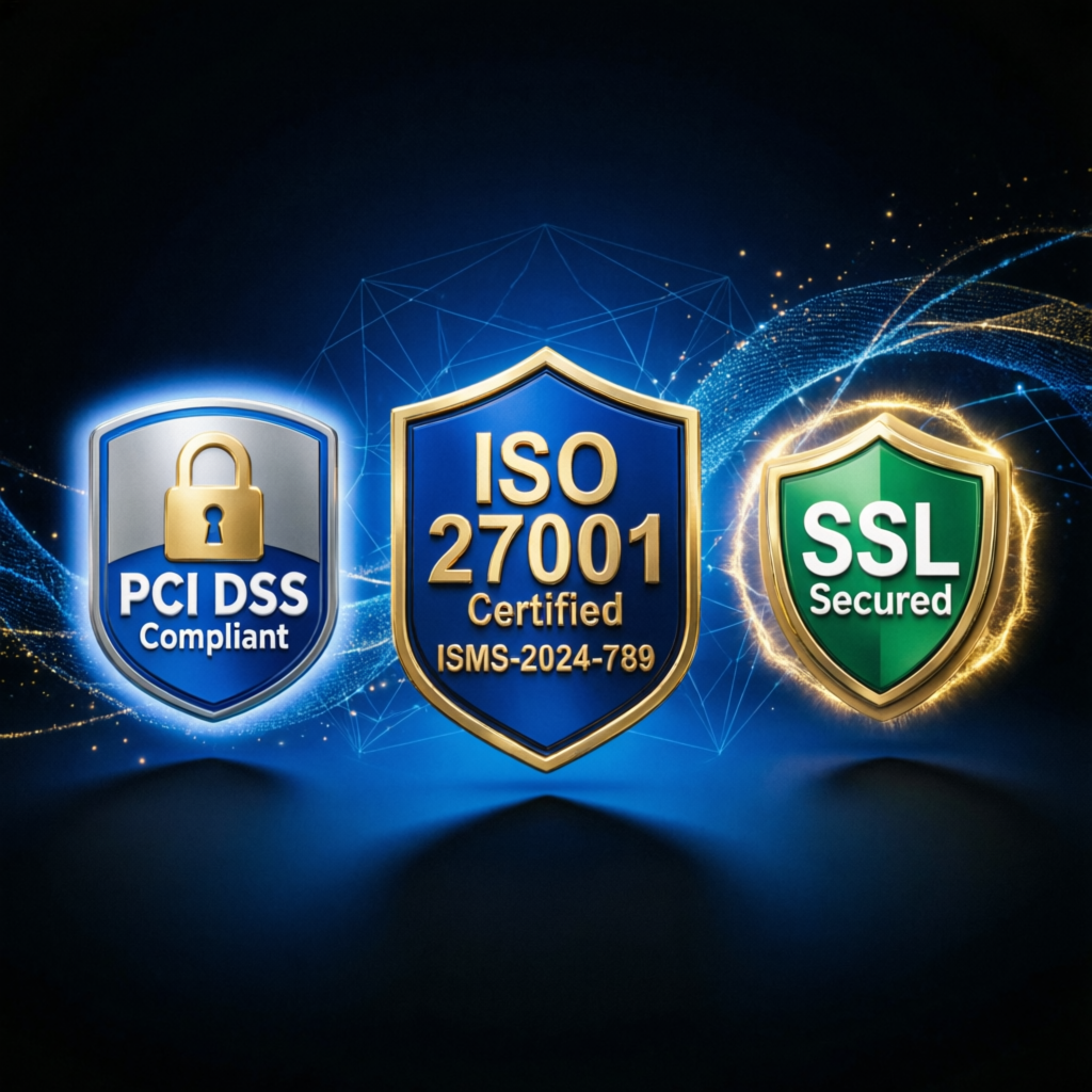 Premium trust badges and security certifications