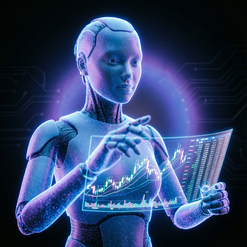 AI assistant with holographic trading interface
