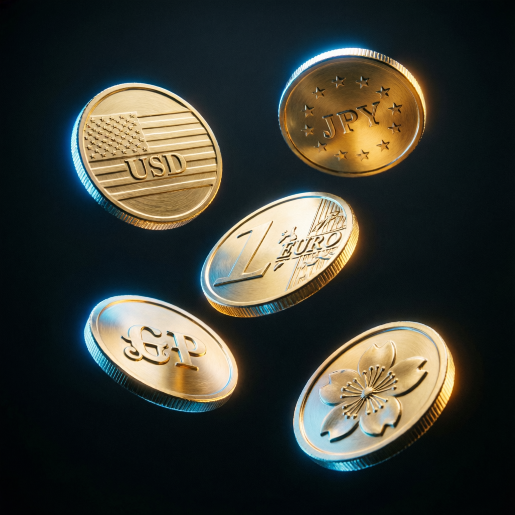 Forex currency pairs USD EUR GBP JPY representing global forex account management