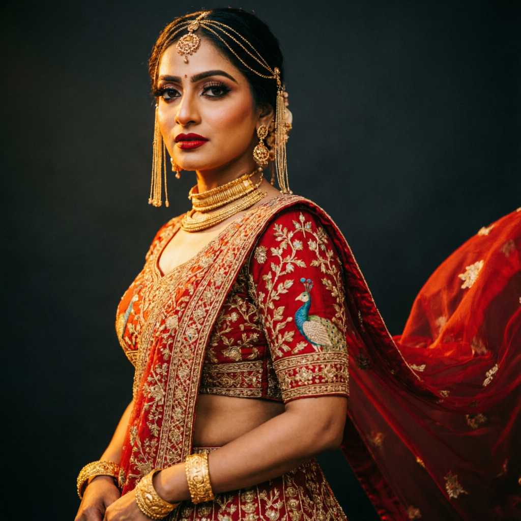 Bridal lehenga look