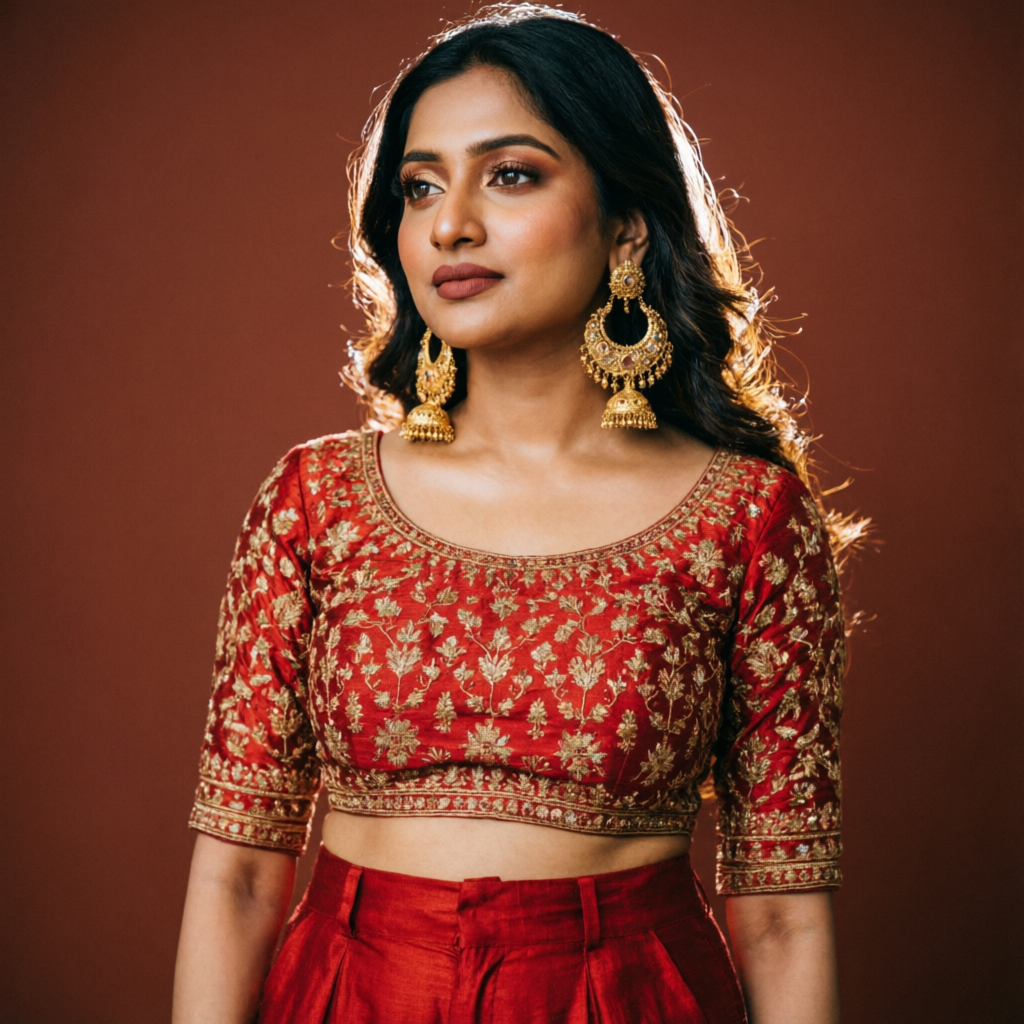 Festive embroidered look
