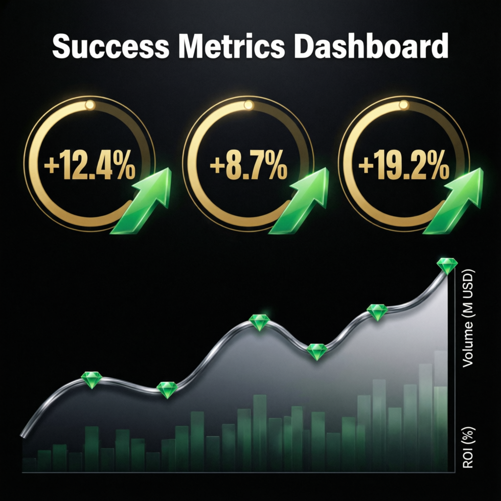 Success metrics dashboard showing profit growth
