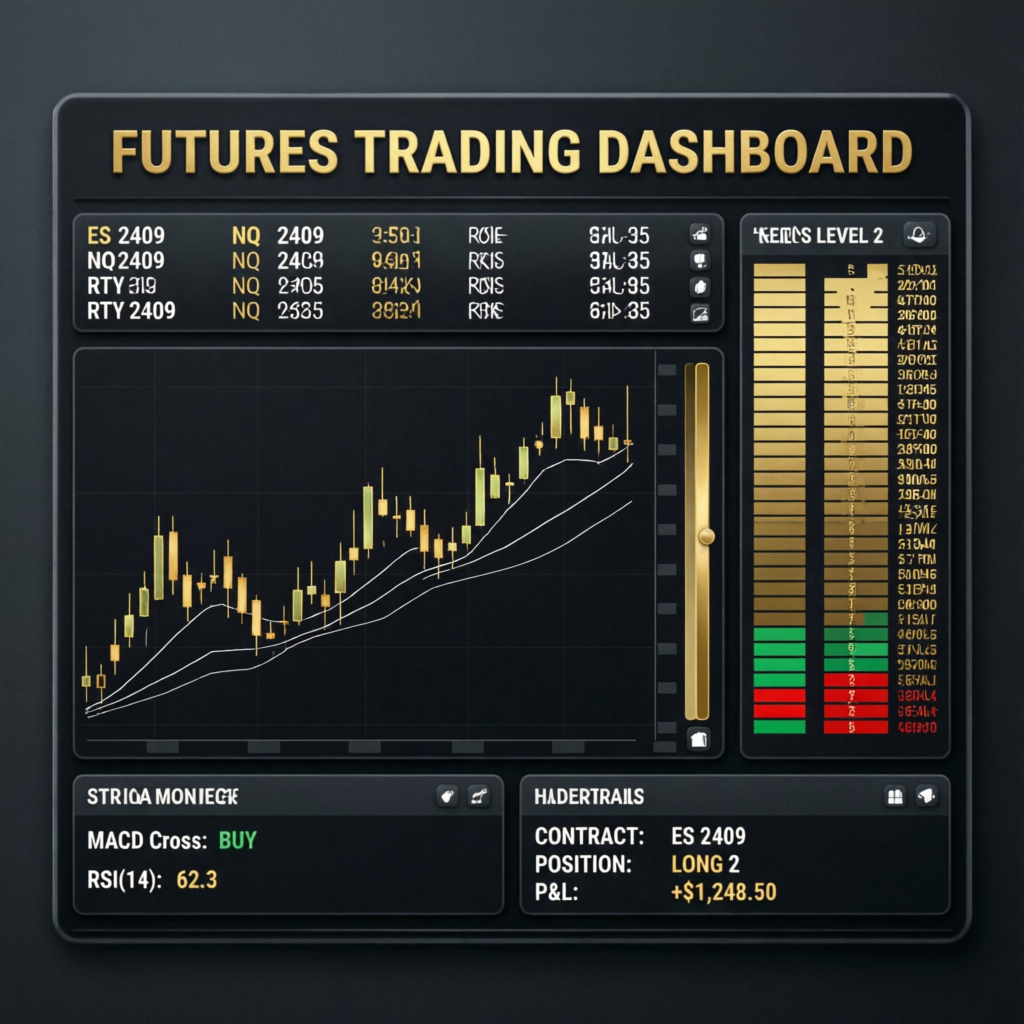 Futures trading dashboard with live data