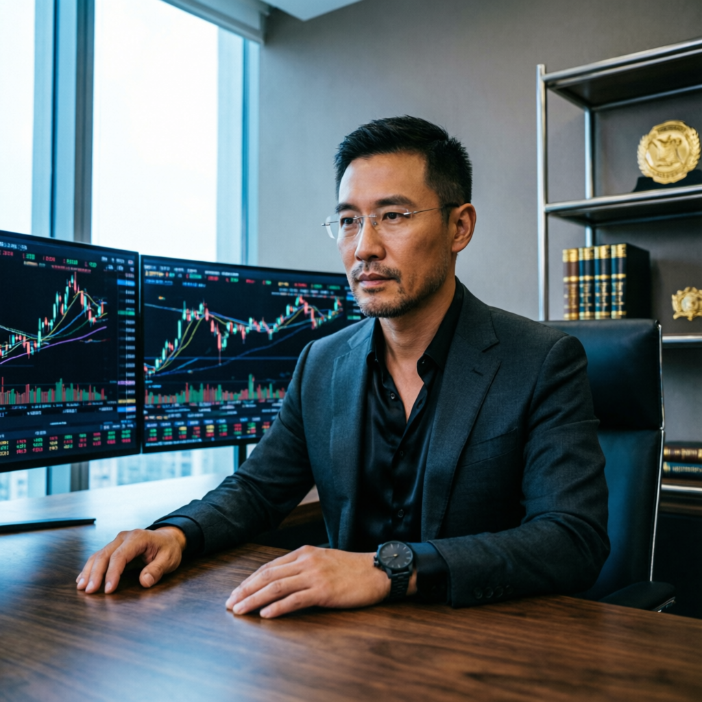 Professional forex trader analyzing charts