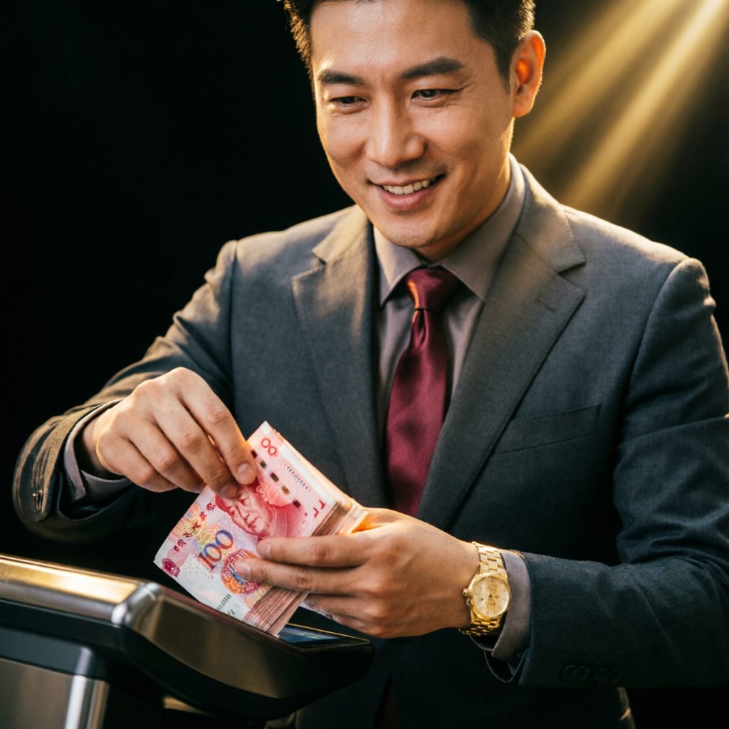 Successful trader receiving profit payout from funded account management