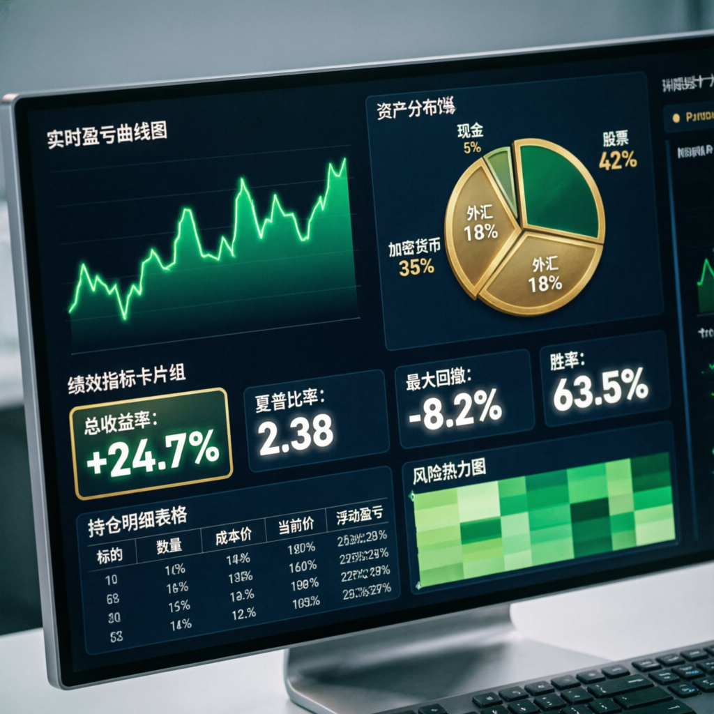 Advanced trading analytics dashboard showing performance metrics and profit analysis