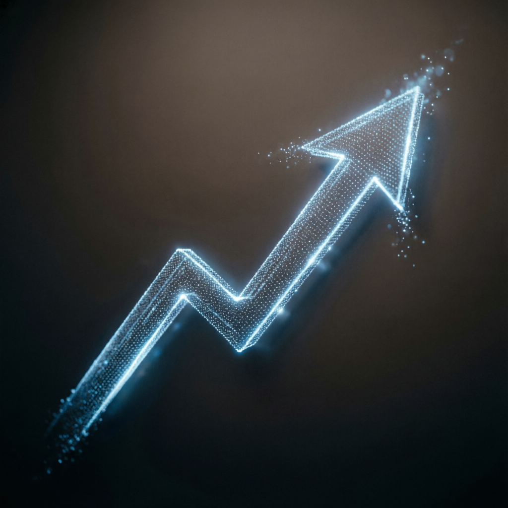 Upward trending financial growth chart representing successful prop firm challenge results