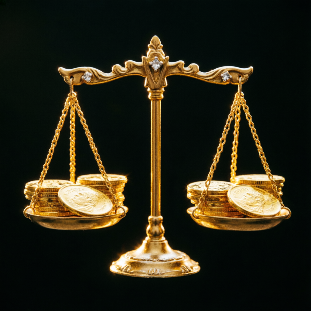 Risk management balance scale