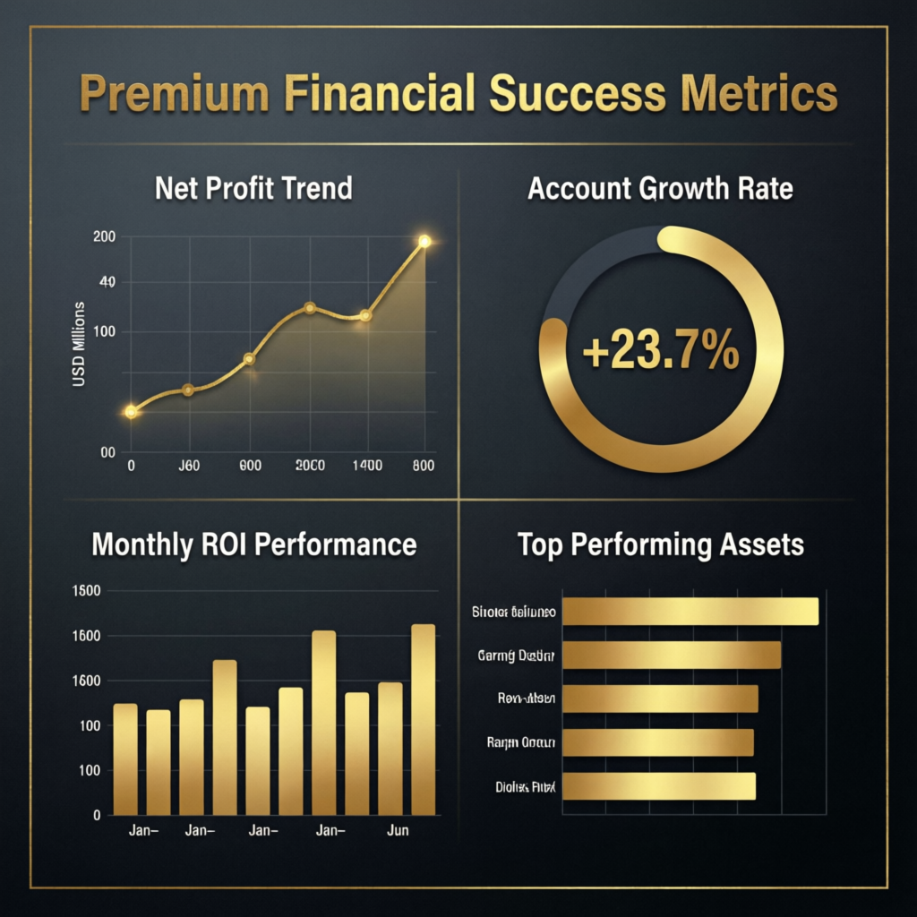 Premium financial success metrics showing Topstep account growth