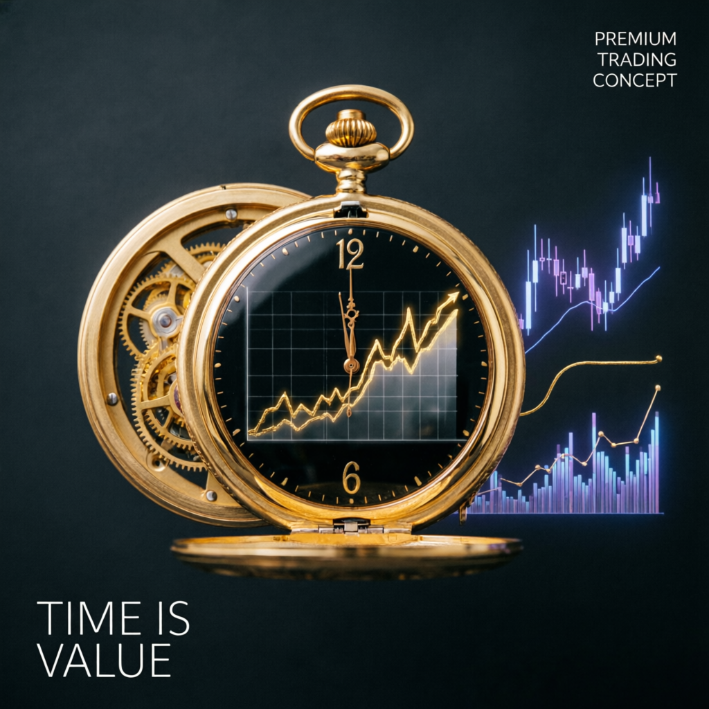 Gold pocket watch with trading charts showing Topstep time limit concept