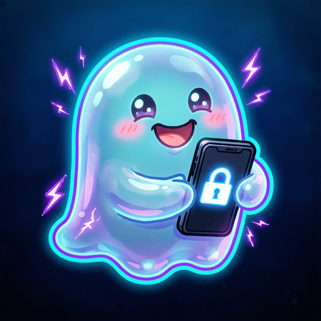Fantasma neon mascote da comunidade Ghost Unlock