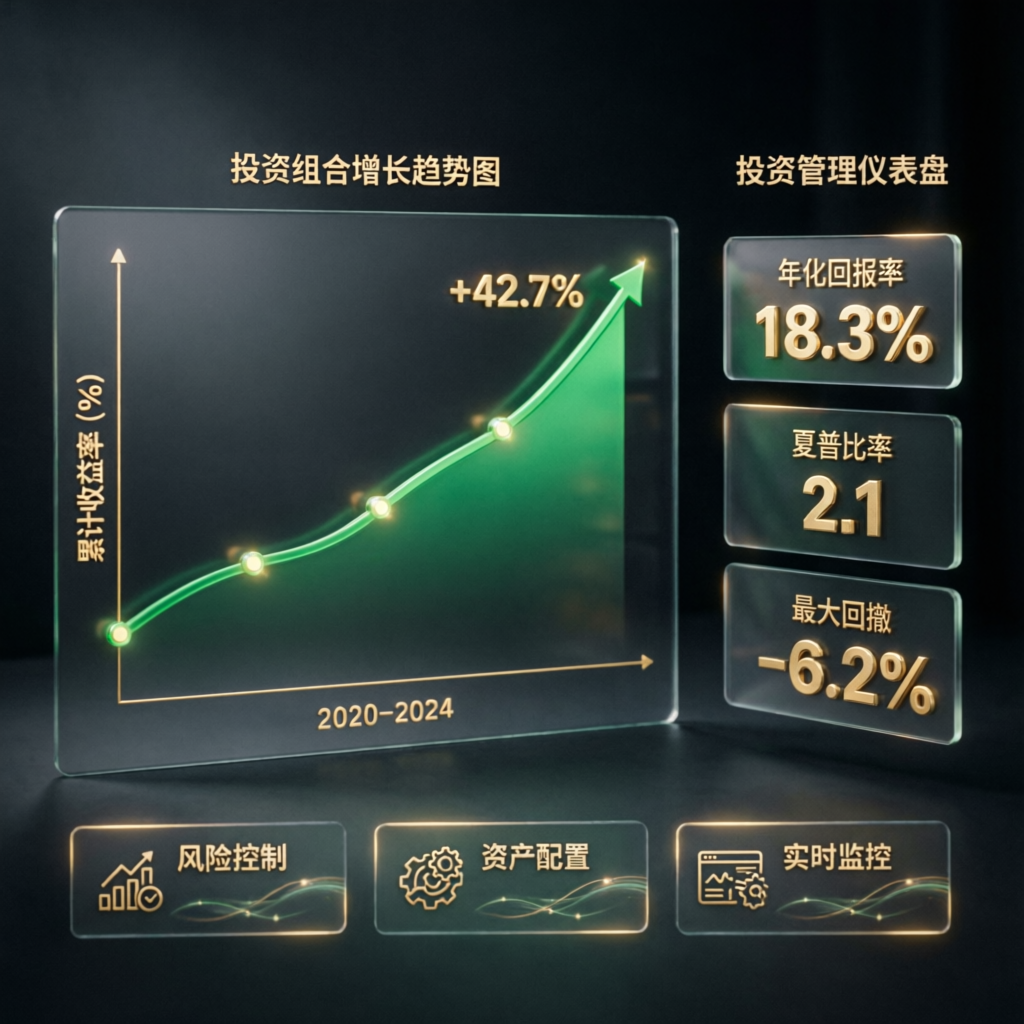 Portfolio growth chart showing consistent upward trend in managed funded accounts