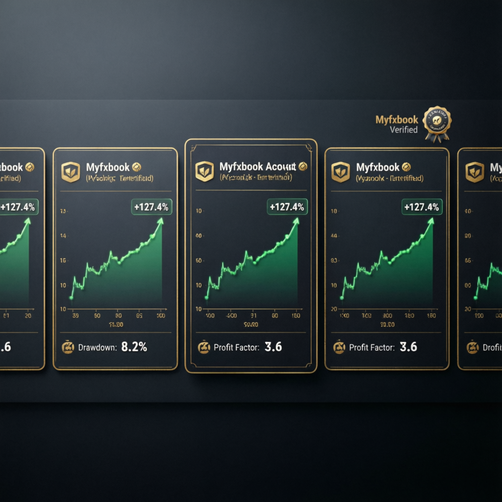 Myfxbook verified trading performance showing profitable prop firm account results