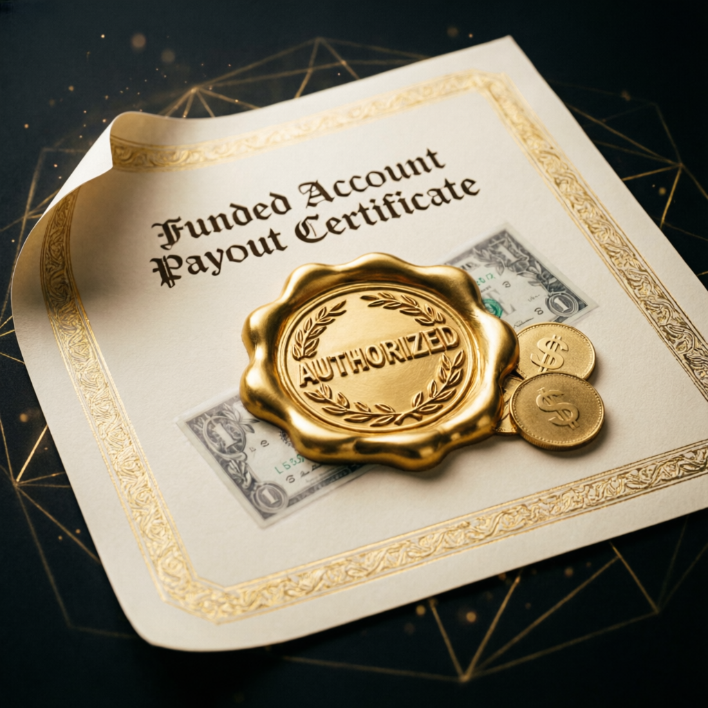Funded Account Payout Certificate representing Topstep profits