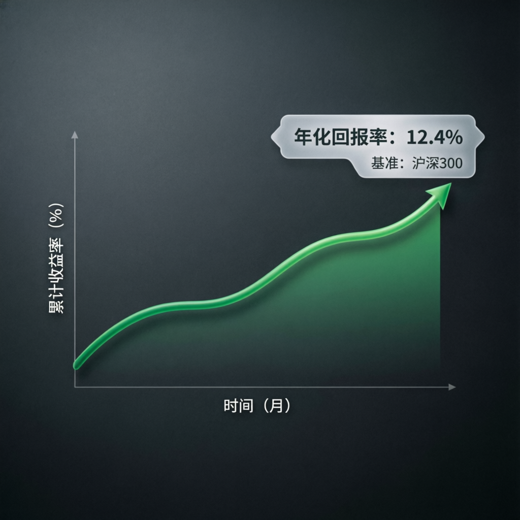 Portfolio performance chart showing consistent growth in funded accounts