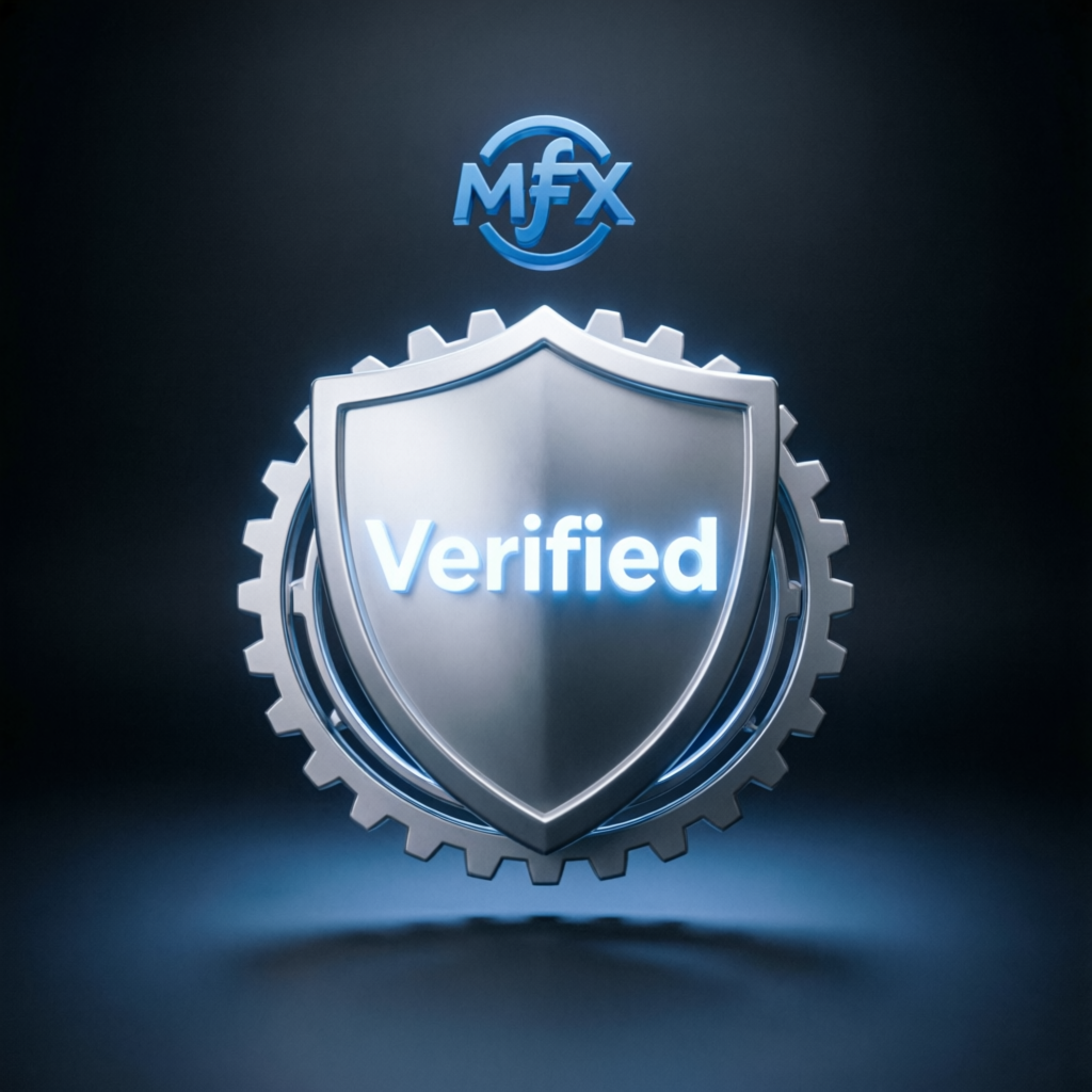 Myfxbook verified shield showing trust and authentication for prop firm services