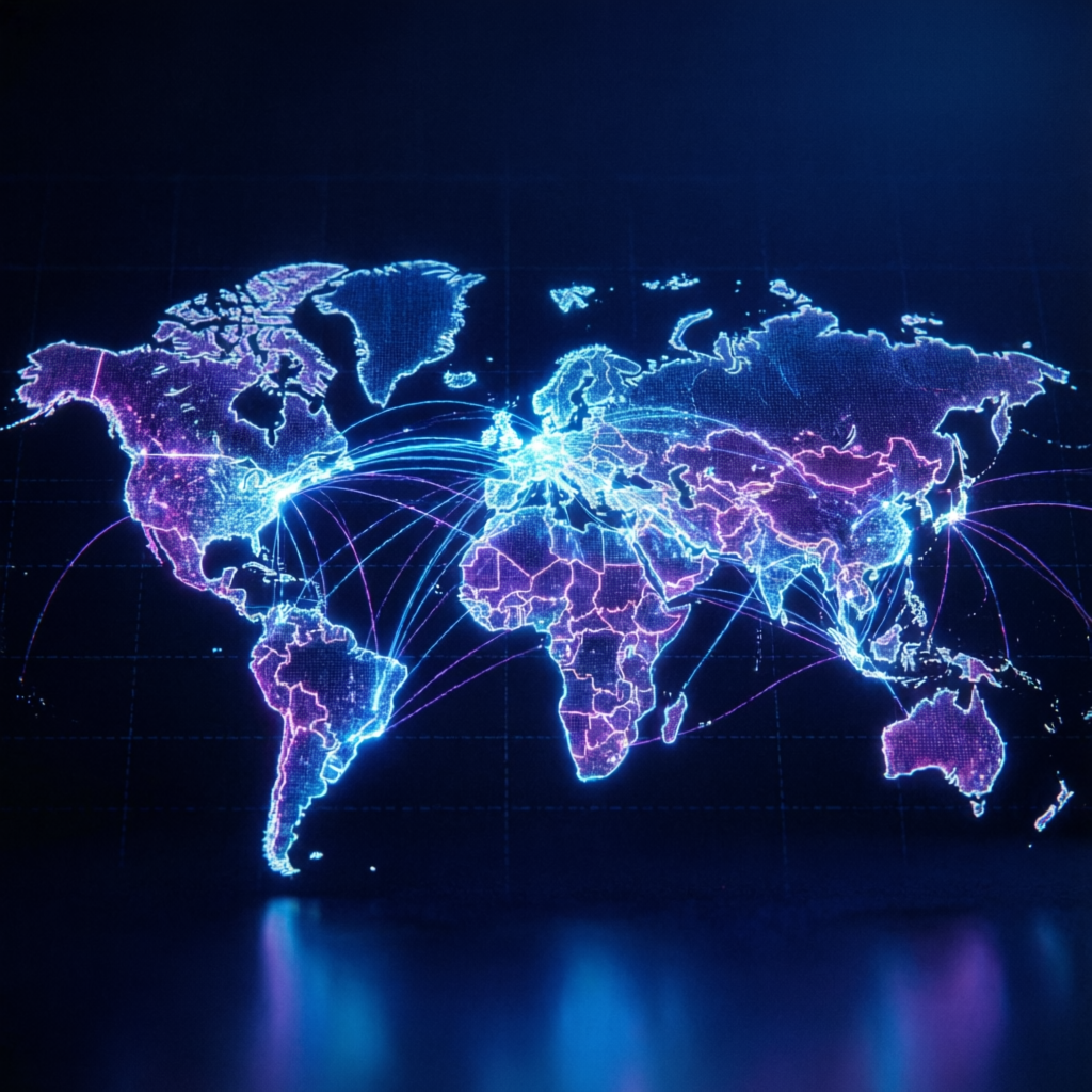 Global forex market analysis showing worldwide trading connections