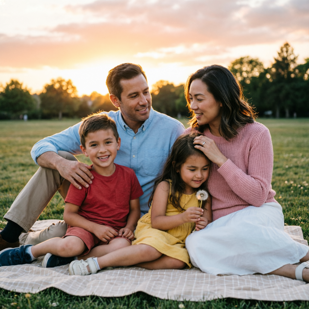 Família no parque