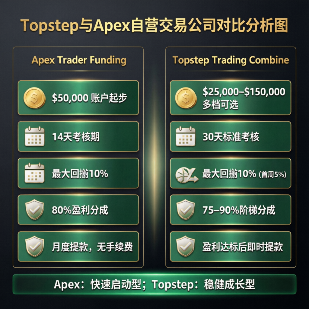 Comparison between Apex Trader Funding and Topstep Trading Combine prop firms