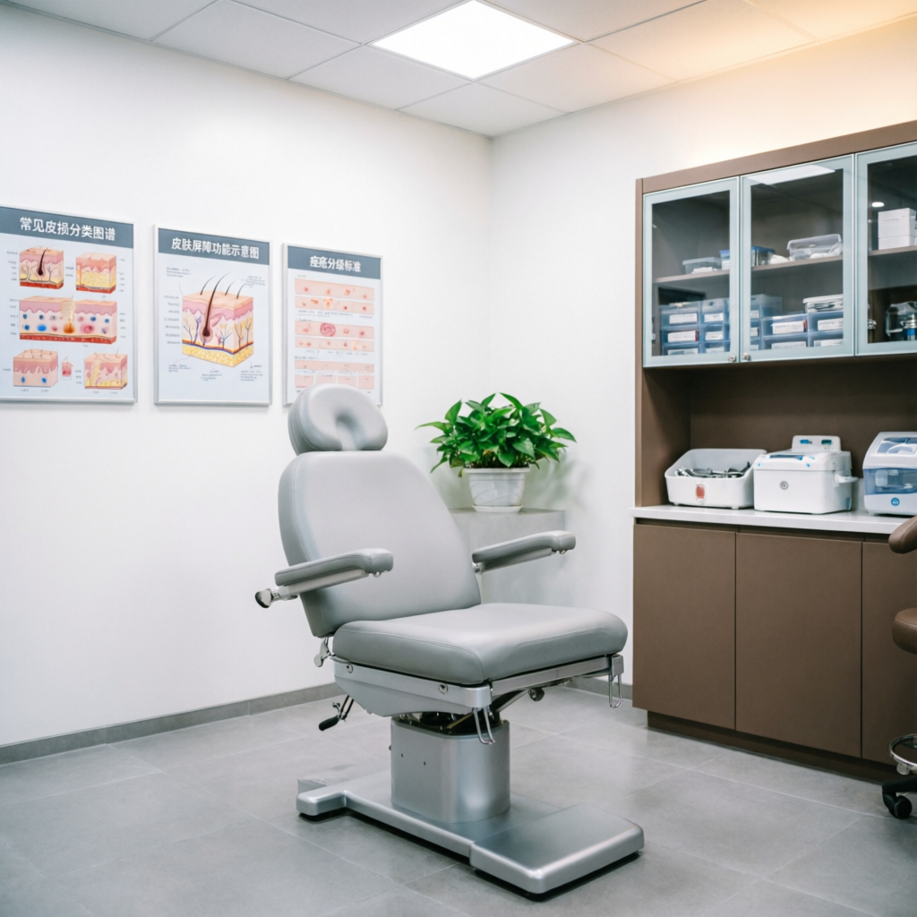 Professional dermatology consultation room with modern equipment in Nagpur Maharashtra clinic