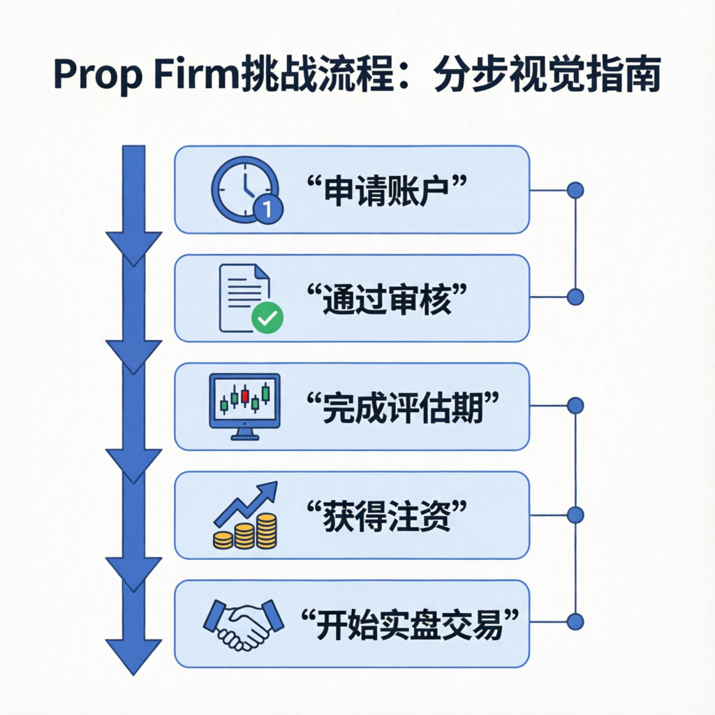 Prop firm challenge process steps