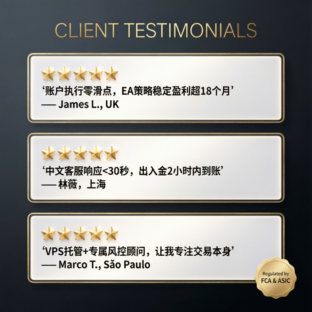 Client testimonials for PFM Capitals prop firm passing service showing 5-star reviews
