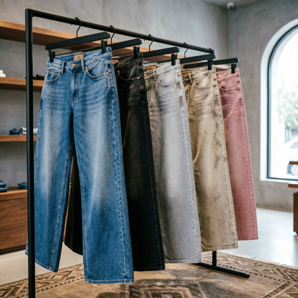 Ladies Baggy Jeans - Trendy Wide Leg Denim Collection