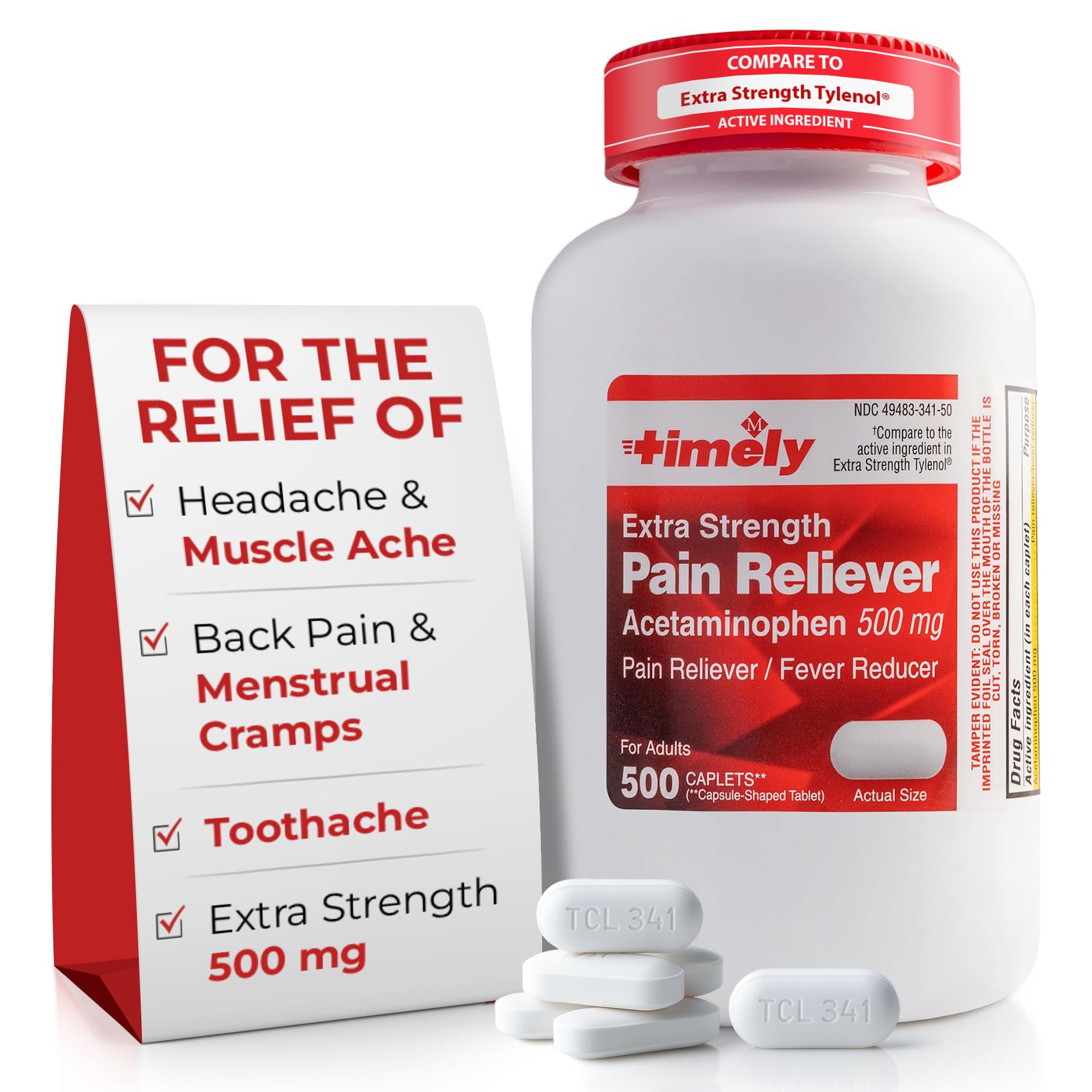 Extra Strength Acetaminophen 500mg bottle