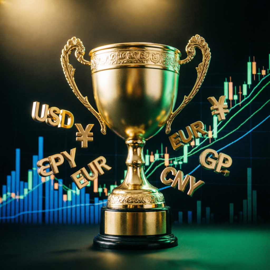 FTMO $200K funded account success trophy with forex trading charts
