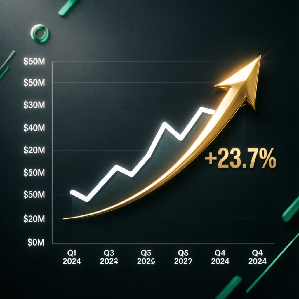Financial growth chart showing funded account profit growth over time