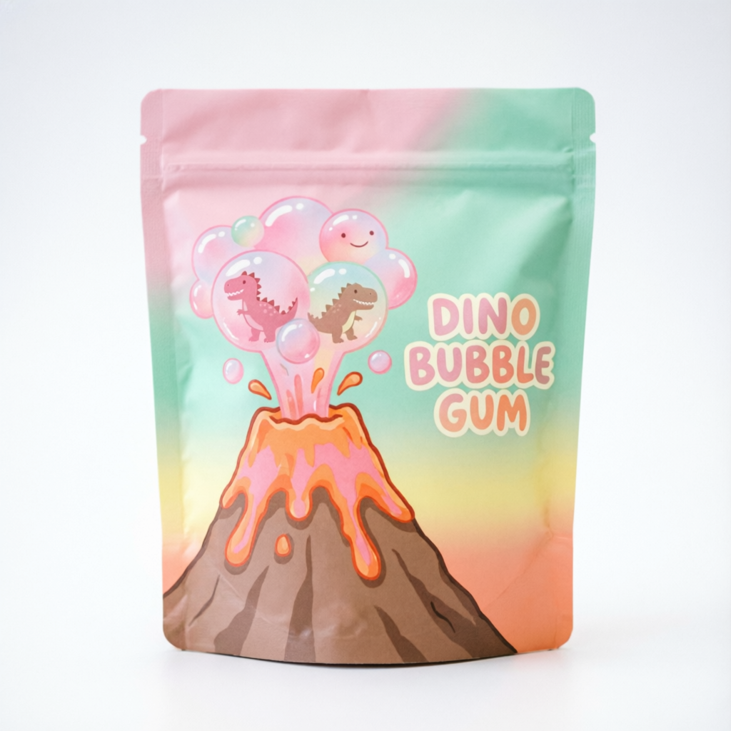 Paquete de Dulces Volcán Bubble Gum de dinosaurio