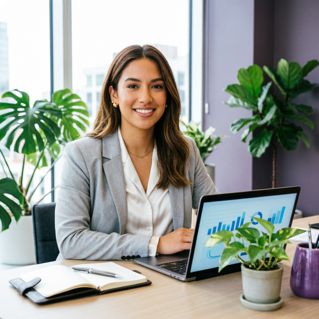 Asistente virtual profesional trabajando