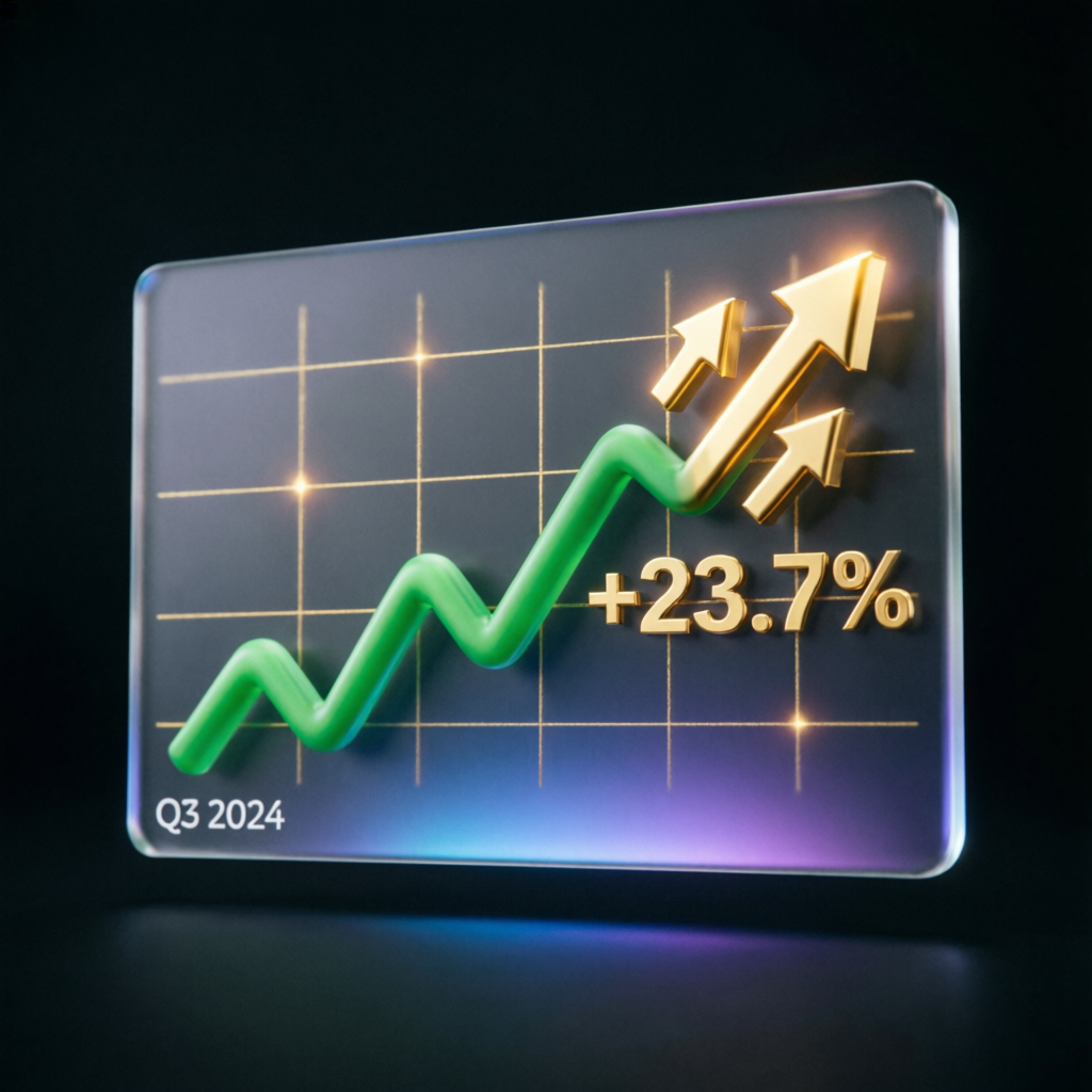Upward trending financial chart showing profit growth