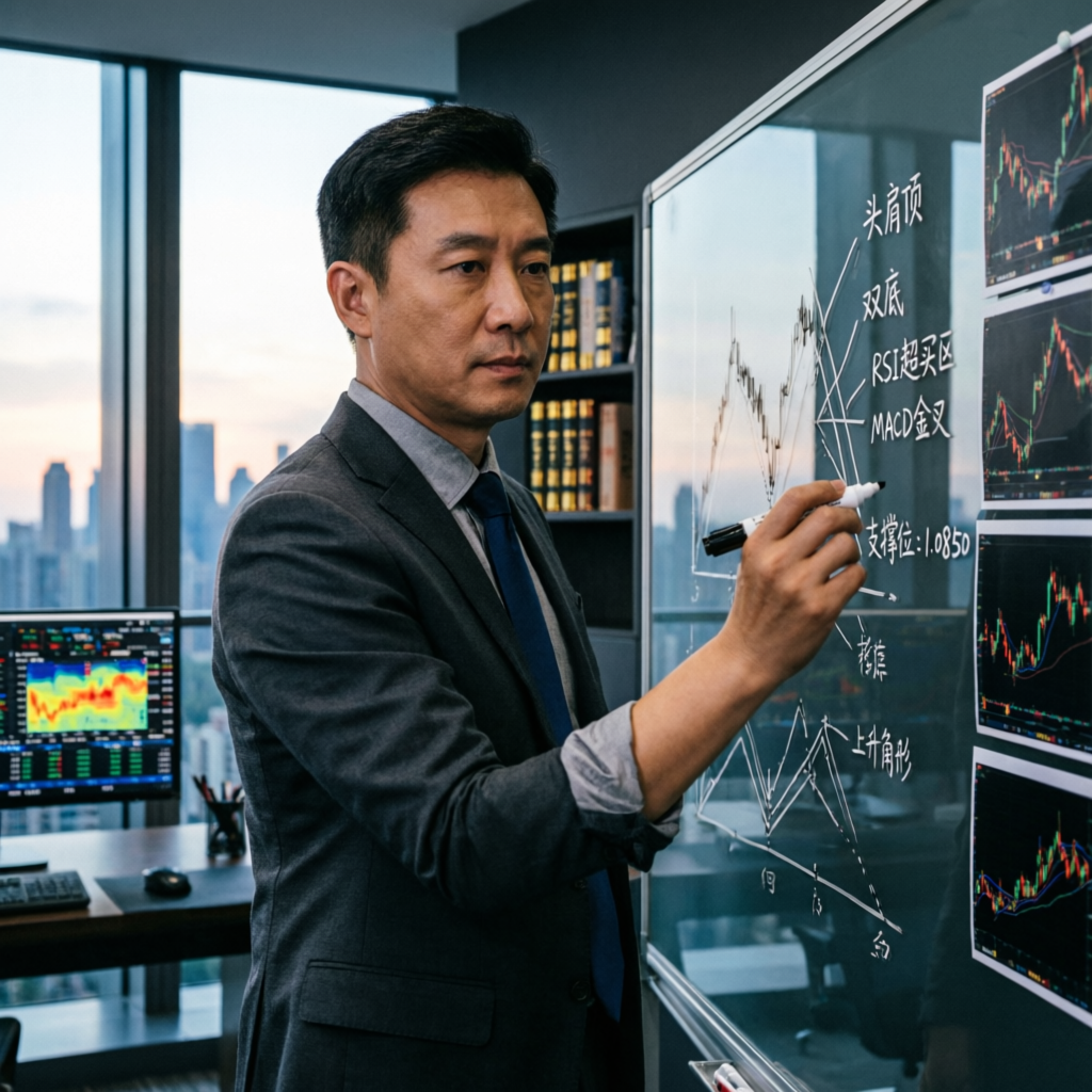Professional trader analyzing trading strategies and patterns
