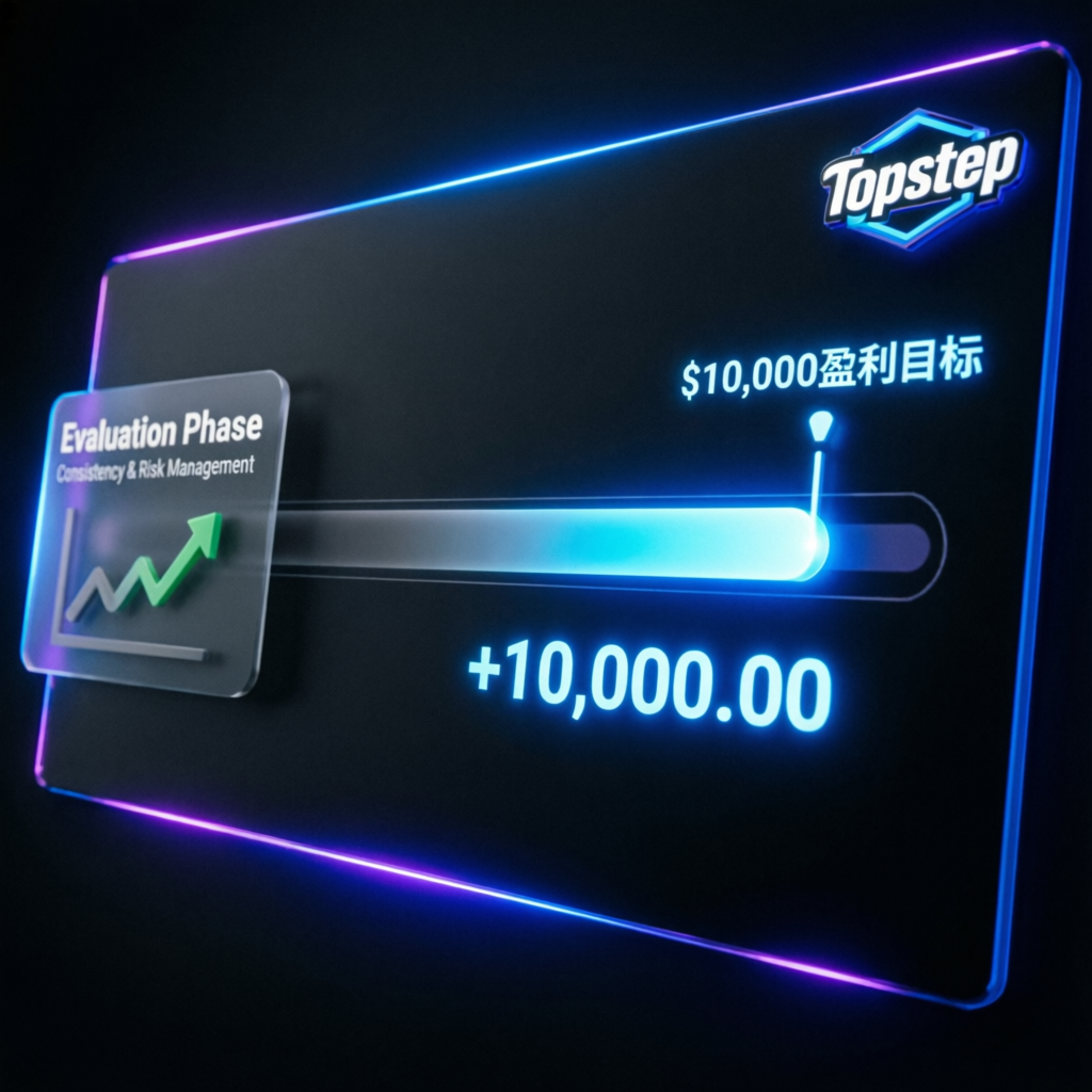 Topstep evaluation phase progress bar showing profit target
