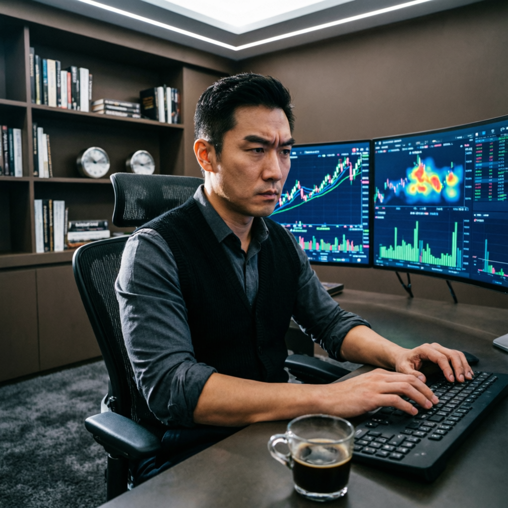 Professional forex trader analyzing Topstep futures charts