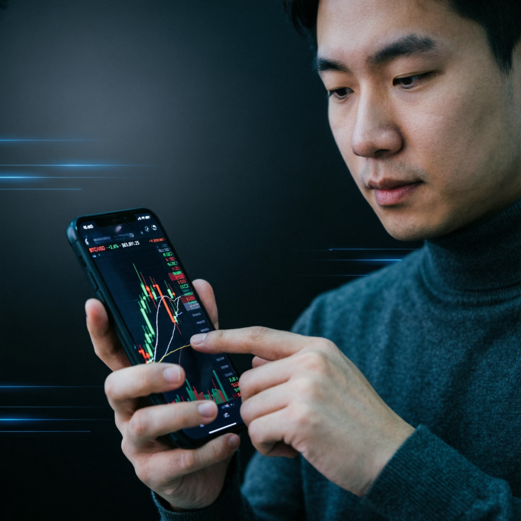 Mobile trading app showing futures chart for on-the-go trading