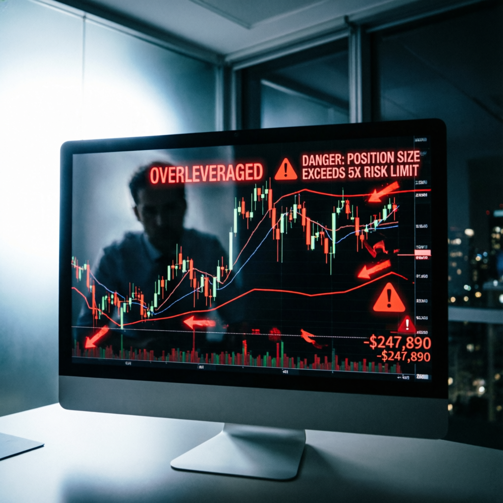 Overleveraged trading position causing account failure on Topstep
