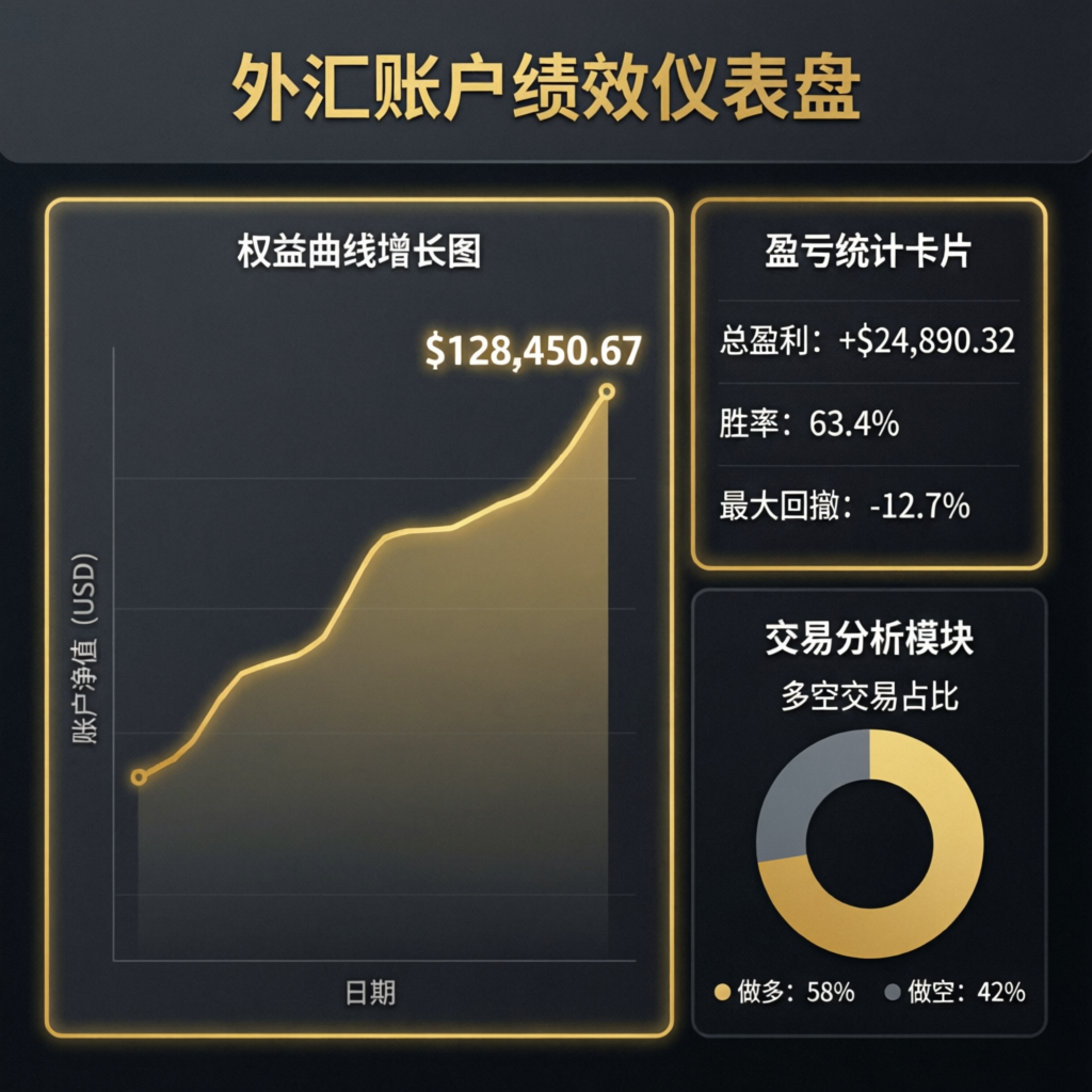 Funded account growth dashboard showing consistent profit generation from PFM Capitals management