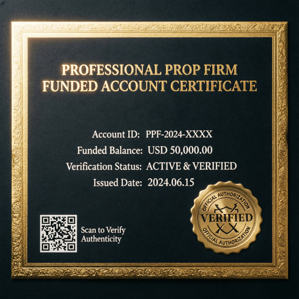 Alpha Capital Group funded account passing certificate verified by PFM Capitals
