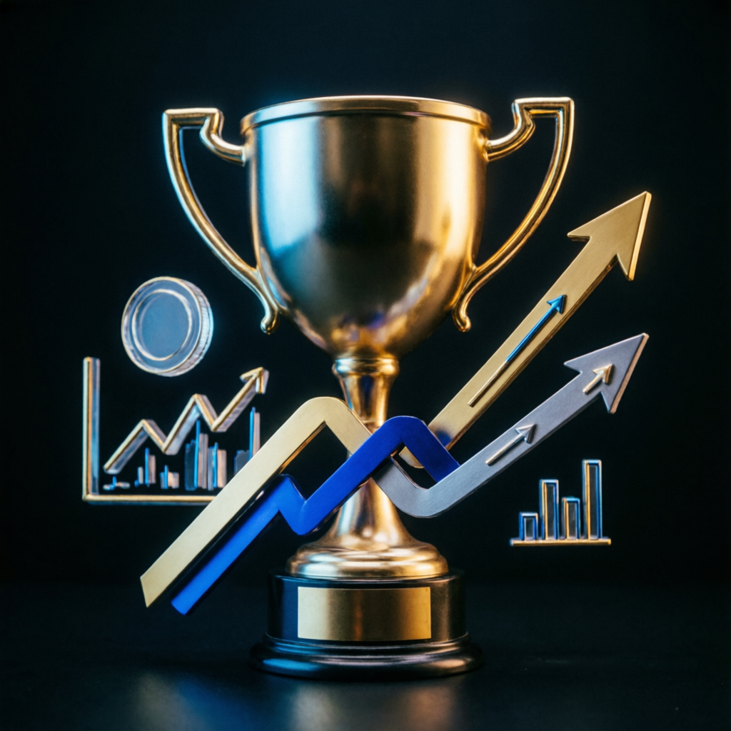 Prop firm challenge success trophy representing funded account achievement