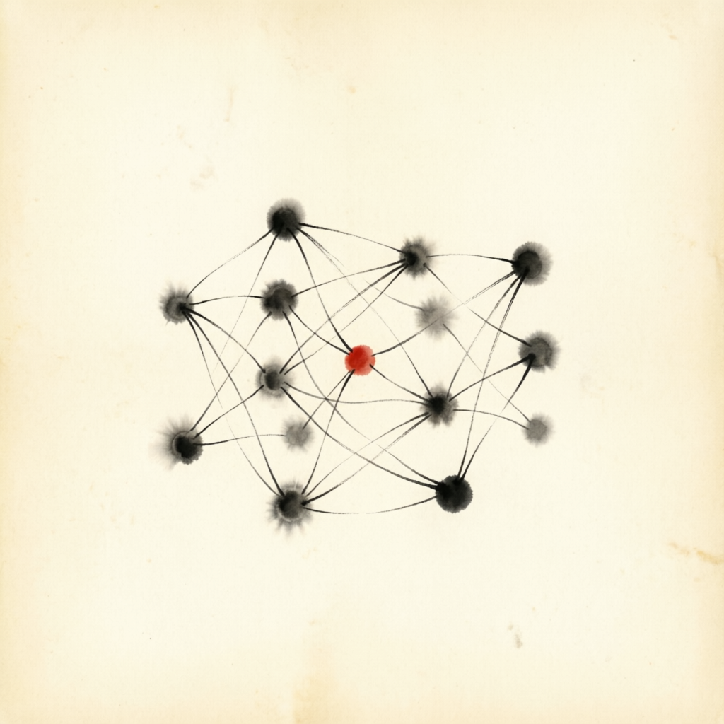 Red de nodos de tinta: representación de perfiles conectados