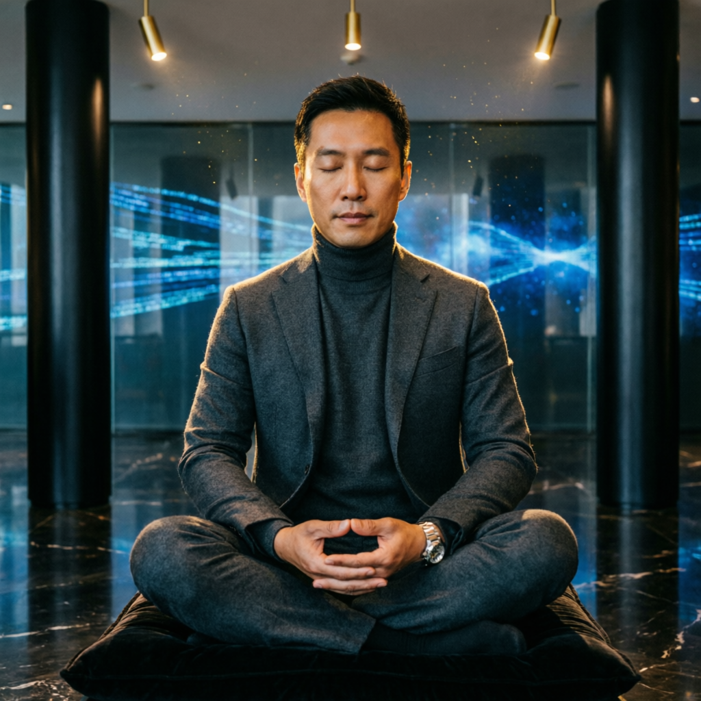 Professional Trader Practicing Trading Psychology and Discipline Through Meditation