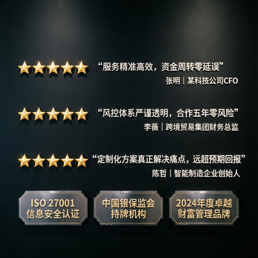 5-Star Gold Reviews and Trust Badges for Premium Financial Service