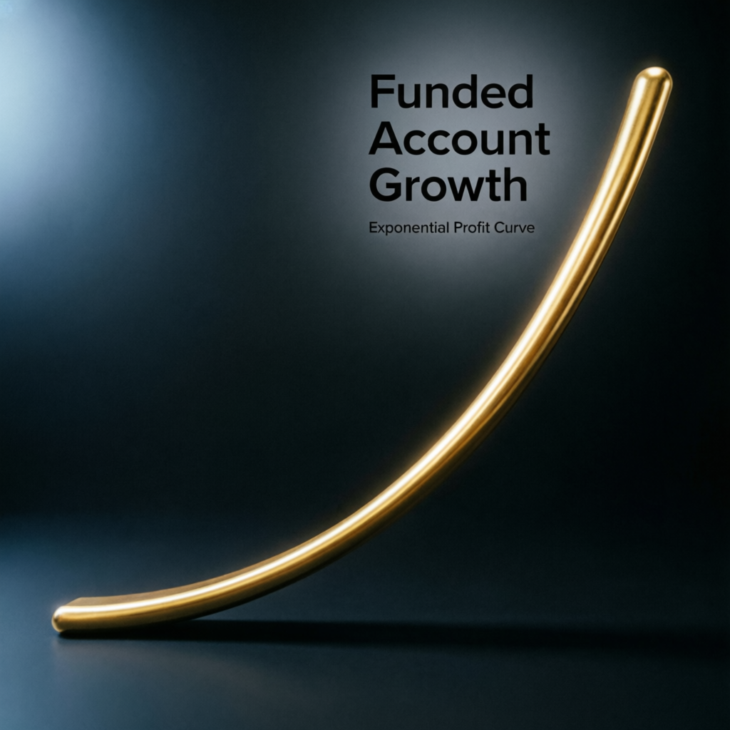 Funded account growth exponential profit curve