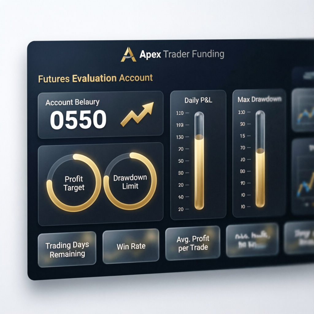 Apex Trader Funding Futures Evaluation Account Dashboard