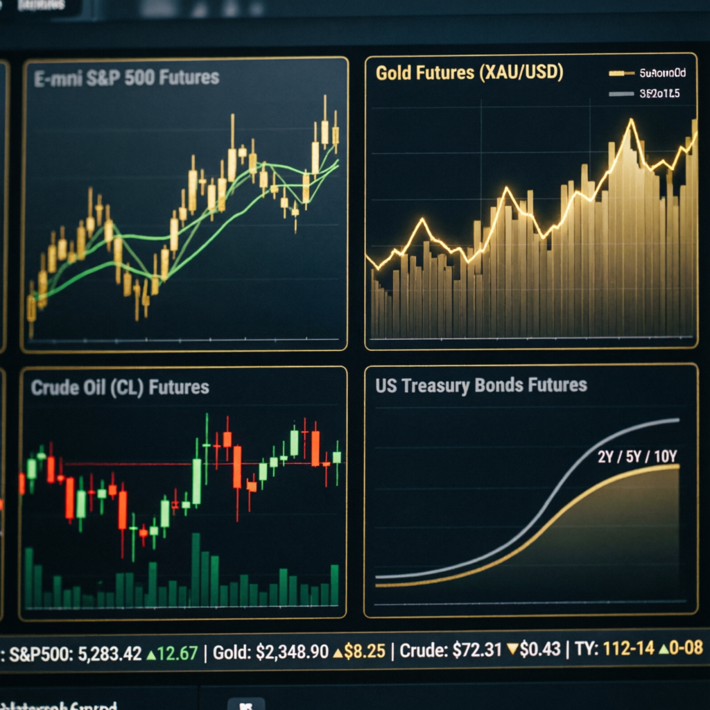Futures market data visualization with multiple contracts